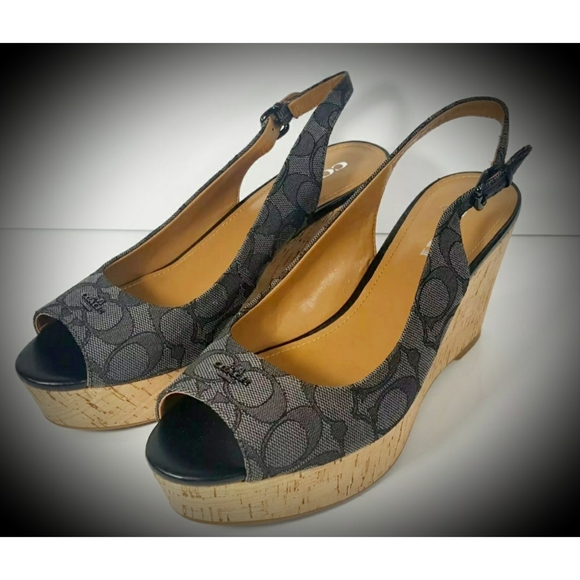 Coach Shoes - Coach Ferry Signature C smoke Wedge size 6 👡💜